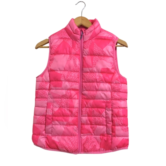 Xersion sz XL Girls Pink Camouflage Lightweight Puffer Vest - Picture 1 of 4